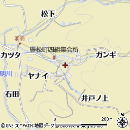 愛知県豊田市豊松町向田周辺の地図