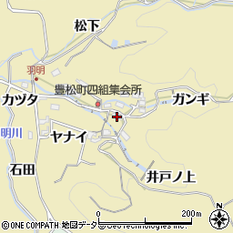 愛知県豊田市豊松町（向田）周辺の地図