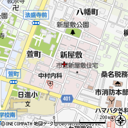三重県桑名市新屋敷周辺の地図