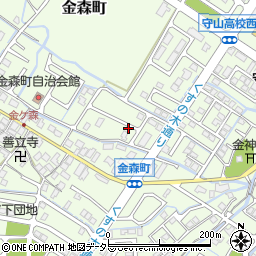 滋賀県守山市金森町周辺の地図