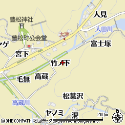愛知県豊田市豊松町竹ノ下周辺の地図