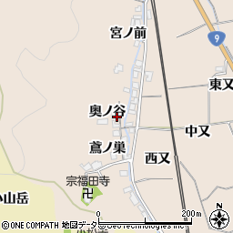 京都府亀岡市千代川町川関奥ノ谷周辺の地図