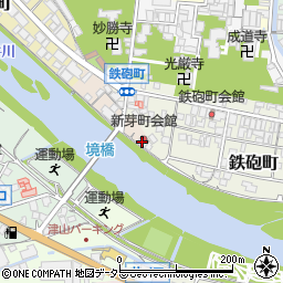 岡山県津山市新茅町14周辺の地図