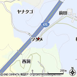 愛知県豊田市松平志賀町（ソタメ）周辺の地図