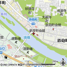 岡山県津山市新茅町18周辺の地図