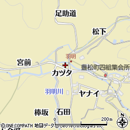 愛知県豊田市豊松町カヅタ周辺の地図