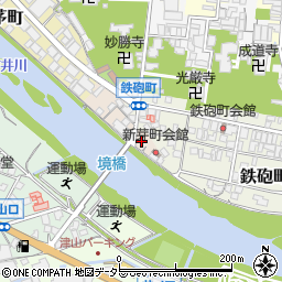 岡山県津山市新茅町17周辺の地図