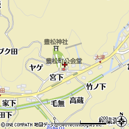 愛知県豊田市豊松町ヤゲ周辺の地図