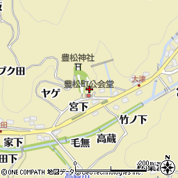 愛知県豊田市豊松町（ヤゲ）周辺の地図