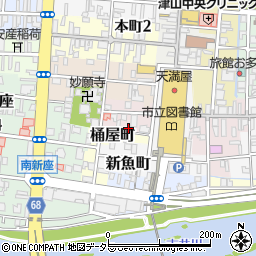 岡山県津山市新職人町18-3周辺の地図