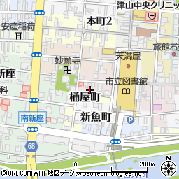 岡山県津山市新職人町20周辺の地図