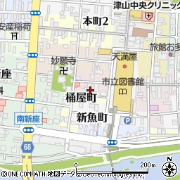 岡山県津山市新職人町19周辺の地図
