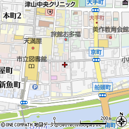 津山市役所　まちなかさろん再々周辺の地図