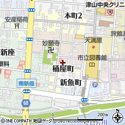 岡山県津山市新職人町22周辺の地図