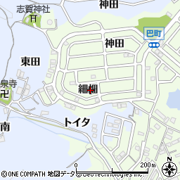 愛知県豊田市巴町細畑周辺の地図