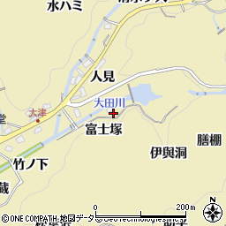 愛知県豊田市豊松町富士塚周辺の地図