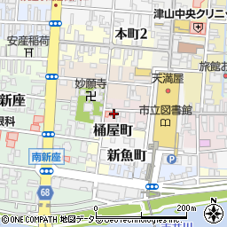岡山県津山市新職人町23周辺の地図