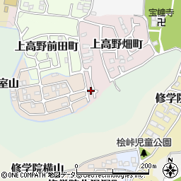 ◎京都市左京区上高野畑町33-5オカノ駐車場周辺の地図