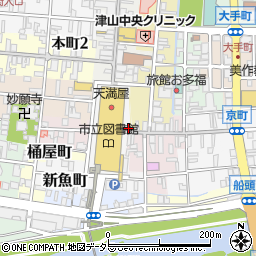 岡山県津山市新魚町17周辺の地図