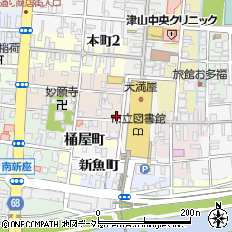 岡山県津山市新職人町11周辺の地図