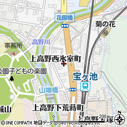 京都府京都市左京区上高野西氷室町9-1周辺の地図