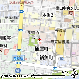 岡山県津山市新職人町1周辺の地図
