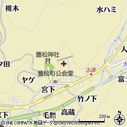 愛知県豊田市豊松町（西ノ入）周辺の地図