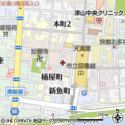 岡山県津山市新職人町6周辺の地図