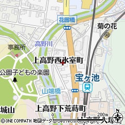 京都府京都市左京区上高野西氷室町11-30周辺の地図