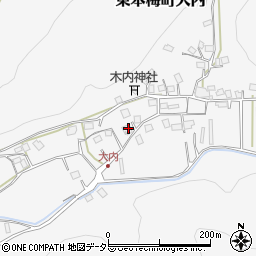 京都府亀岡市東本梅町大内西垣内周辺の地図