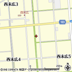 愛知県弥富市西末広周辺の地図