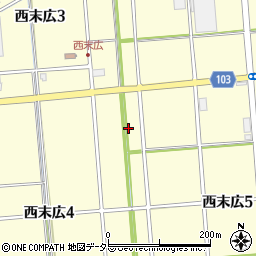 愛知県弥富市西末広周辺の地図