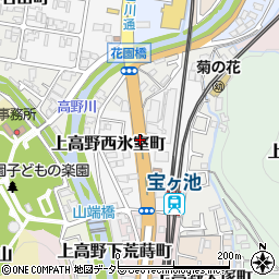 京都府京都市左京区上高野西氷室町周辺の地図