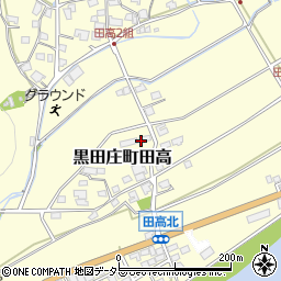 兵庫県西脇市黒田庄町田高242周辺の地図