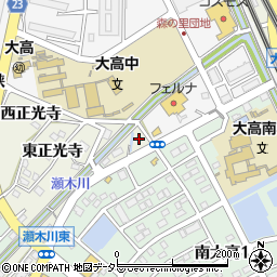 愛知県名古屋市緑区大高町（上瀬木川東）周辺の地図