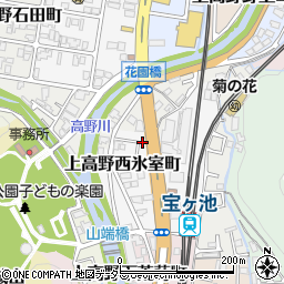 京都府京都市左京区上高野西氷室町11-53周辺の地図