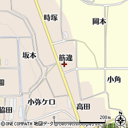 京都府亀岡市馬路町筋違周辺の地図