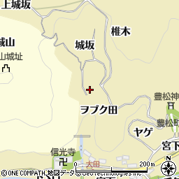 愛知県豊田市豊松町ヲブク田周辺の地図