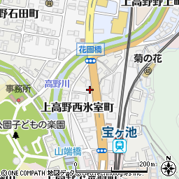 京都府京都市左京区上高野西氷室町11-61周辺の地図