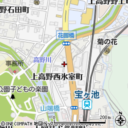 京都府京都市左京区上高野西氷室町11-52周辺の地図