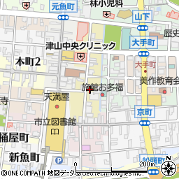 岡山県津山市二階町22-10周辺の地図