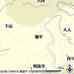 愛知県豊田市大内町栗平周辺の地図