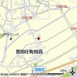 兵庫県西脇市黒田庄町田高271周辺の地図