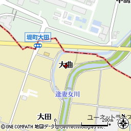 愛知県豊田市堤町（大曲）周辺の地図