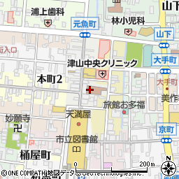 岡山県津山市元魚町周辺の地図