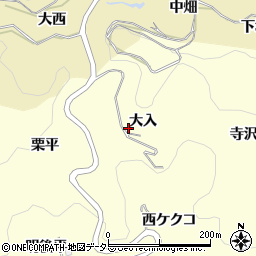 愛知県豊田市大内町大入周辺の地図