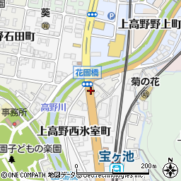 京都府京都市左京区上高野山ノ橋町周辺の地図