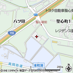 愛知県豊田市上丘町八ツ田117周辺の地図