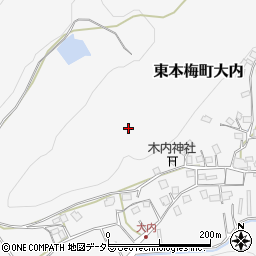京都府亀岡市東本梅町大内谷口周辺の地図