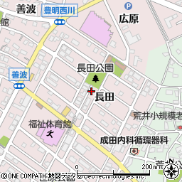 愛知県豊明市西川町（長田）周辺の地図